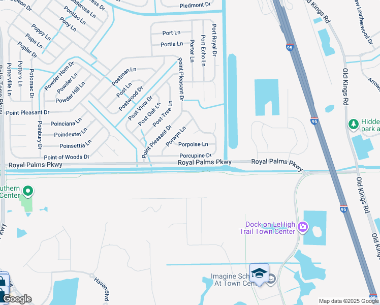 map of restaurants, bars, coffee shops, grocery stores, and more near 31 Porcupine Drive in Palm Coast