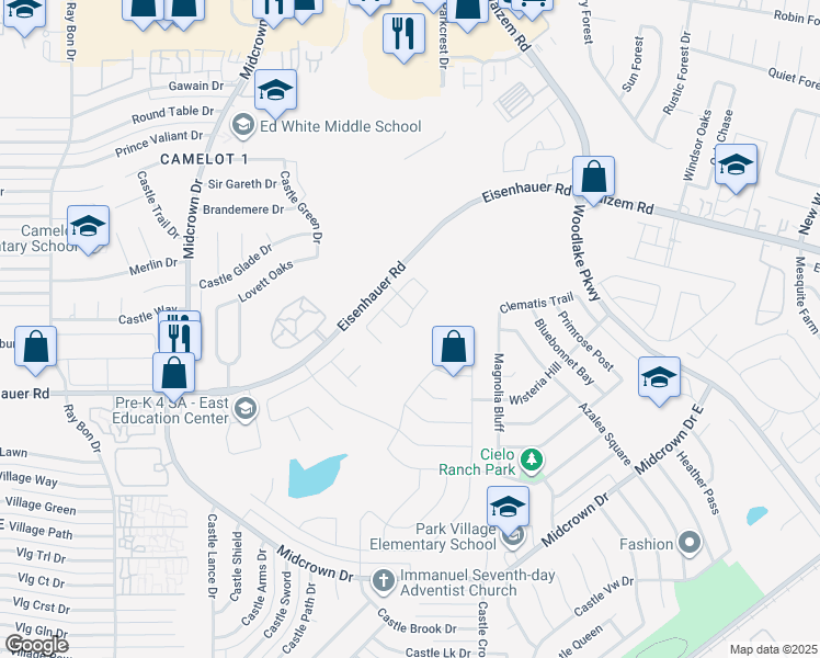 map of restaurants, bars, coffee shops, grocery stores, and more near 5906 Poesta in San Antonio