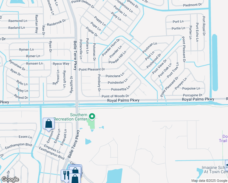 map of restaurants, bars, coffee shops, grocery stores, and more near 16 Poinsettia Lane in Palm Coast