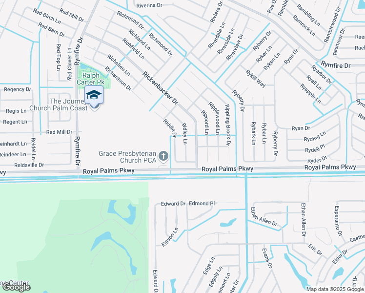 map of restaurants, bars, coffee shops, grocery stores, and more near 26 Ridley Ln in Palm Coast