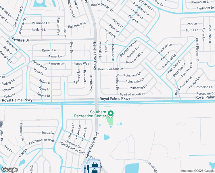 map of restaurants, bars, coffee shops, grocery stores, and more near 98 Pointing Place in Palm Coast