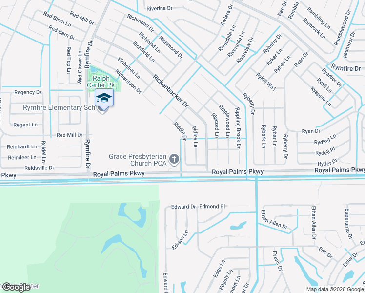 map of restaurants, bars, coffee shops, grocery stores, and more near 28 Riddle Drive in Palm Coast
