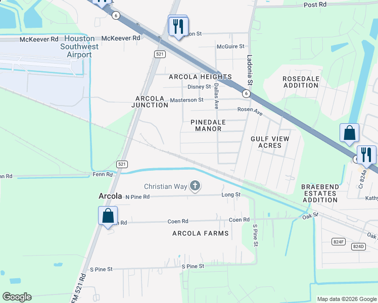 map of restaurants, bars, coffee shops, grocery stores, and more near 310 Rice Avenue in Arcola