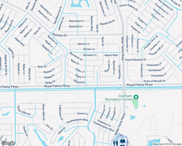map of restaurants, bars, coffee shops, grocery stores, and more near 72 Ryland Drive in Palm Coast