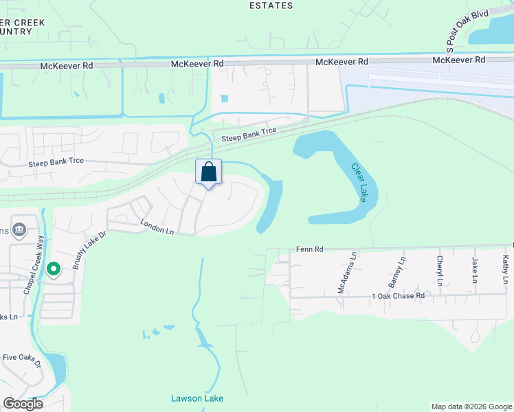 map of restaurants, bars, coffee shops, grocery stores, and more near 3023 London Lane in Sienna Plantation