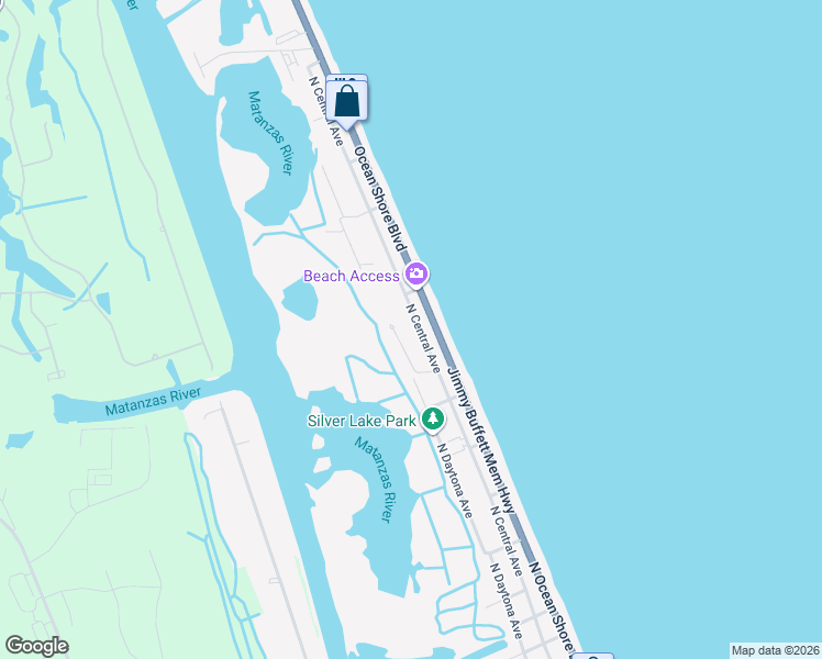 map of restaurants, bars, coffee shops, grocery stores, and more near 1763 North Central Avenue in Flagler Beach