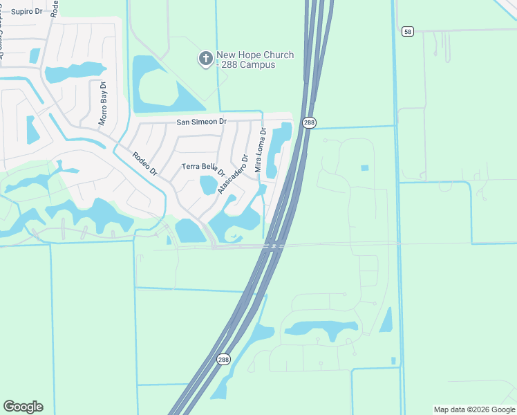 map of restaurants, bars, coffee shops, grocery stores, and more near 105 Montecito Lane in Manvel