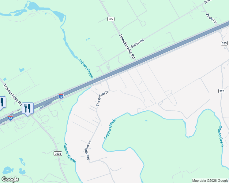 map of restaurants, bars, coffee shops, grocery stores, and more near 13636 Interstate 10 in Marion