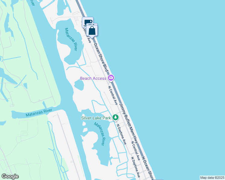 map of restaurants, bars, coffee shops, grocery stores, and more near 1762 North Central Avenue in Flagler Beach