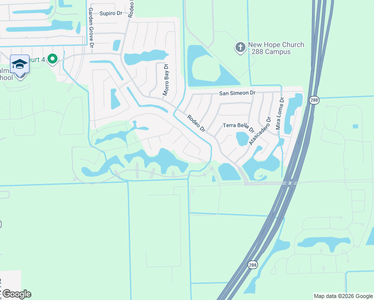 map of restaurants, bars, coffee shops, grocery stores, and more near 14 Indian Wells Drive in Manvel