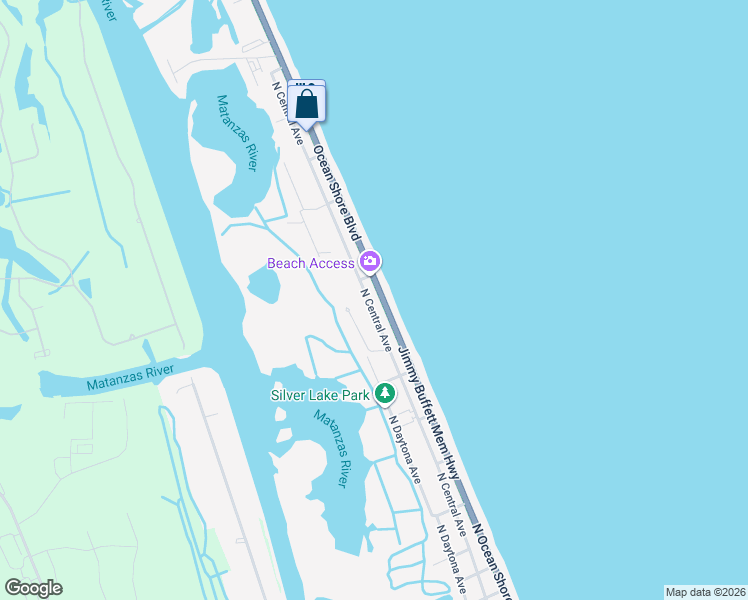 map of restaurants, bars, coffee shops, grocery stores, and more near 1766 North Central Avenue in Flagler Beach