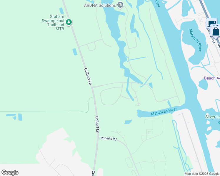 map of restaurants, bars, coffee shops, grocery stores, and more near Harbor View Drive in Flagler Beach