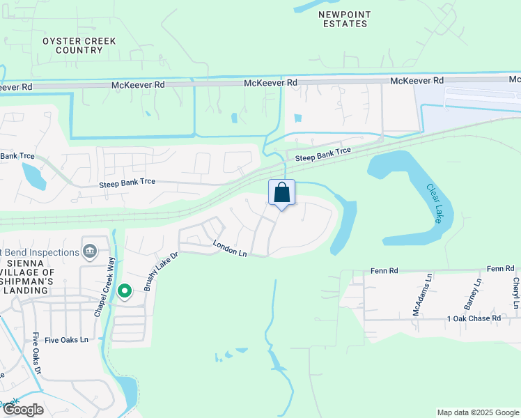 map of restaurants, bars, coffee shops, grocery stores, and more near 3707 Cat Springs Lane in Missouri City