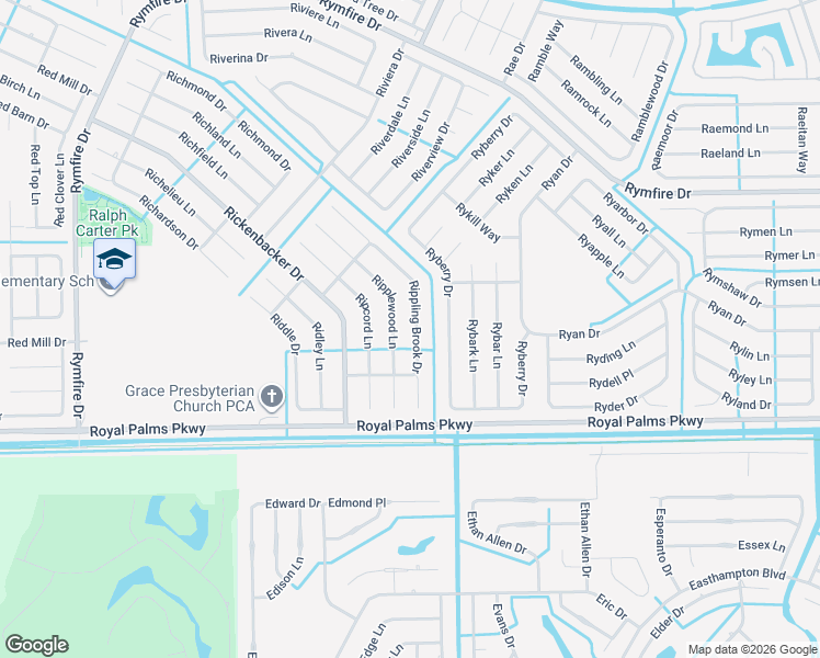 map of restaurants, bars, coffee shops, grocery stores, and more near 29 Ripplewood Lane in Palm Coast