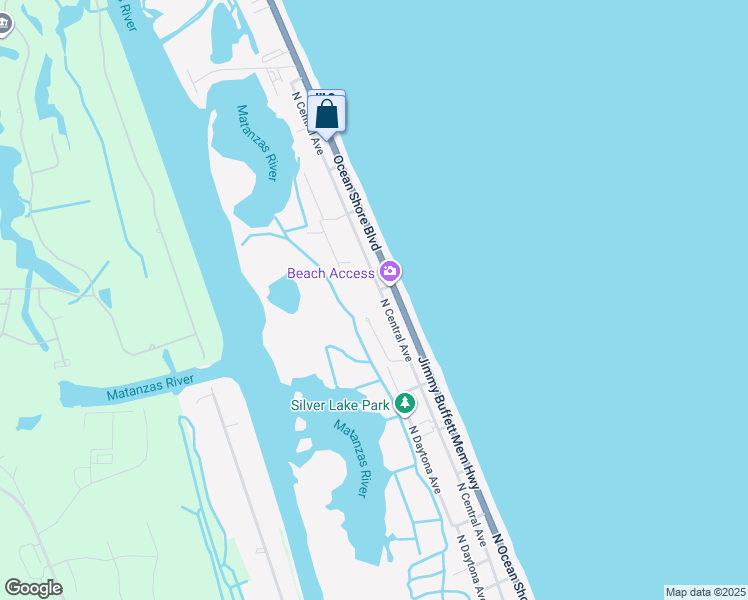 map of restaurants, bars, coffee shops, grocery stores, and more near 1775 North Central Avenue in Flagler Beach