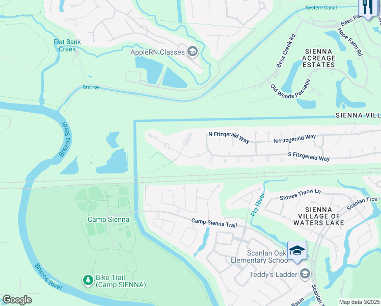 map of restaurants, bars, coffee shops, grocery stores, and more near 8507 Kelsey Pass in Missouri City