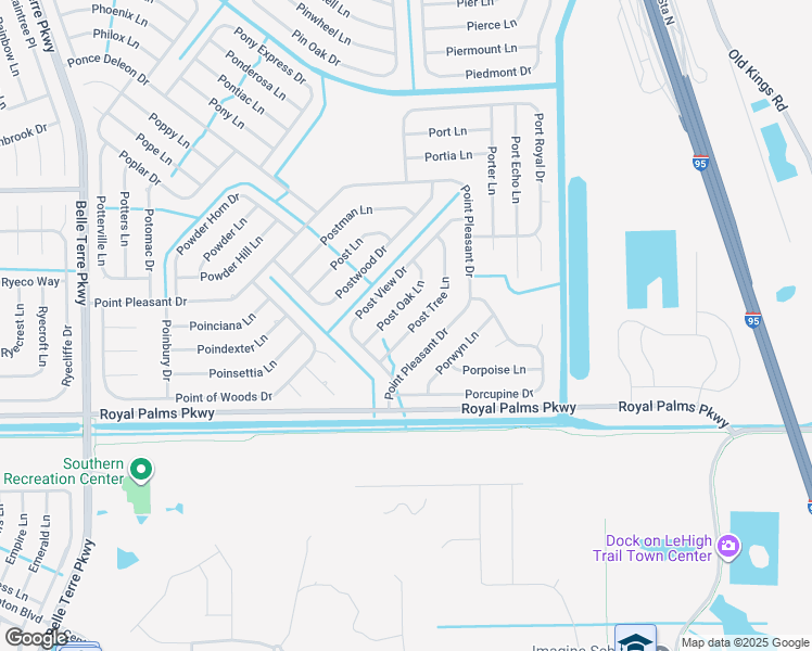 map of restaurants, bars, coffee shops, grocery stores, and more near 13 Post Tree Lane in Palm Coast