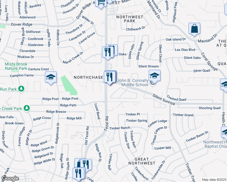 map of restaurants, bars, coffee shops, grocery stores, and more near 5826 Waterford Oaks in San Antonio