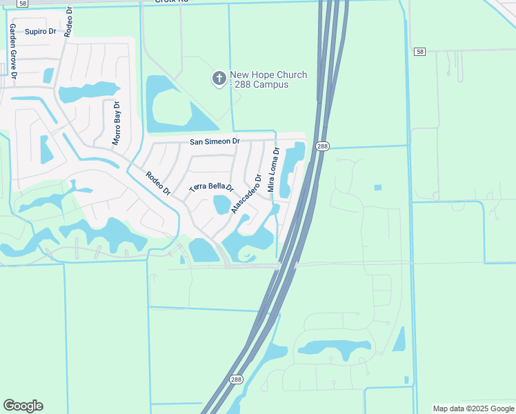 map of restaurants, bars, coffee shops, grocery stores, and more near 25 Terra Bella Drive in Manvel