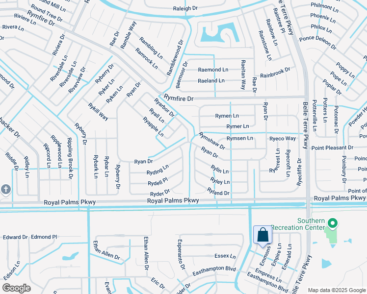 map of restaurants, bars, coffee shops, grocery stores, and more near 84 Ryder Drive in Palm Coast