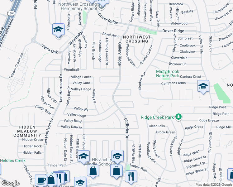 map of restaurants, bars, coffee shops, grocery stores, and more near 9158 Tree Village in San Antonio