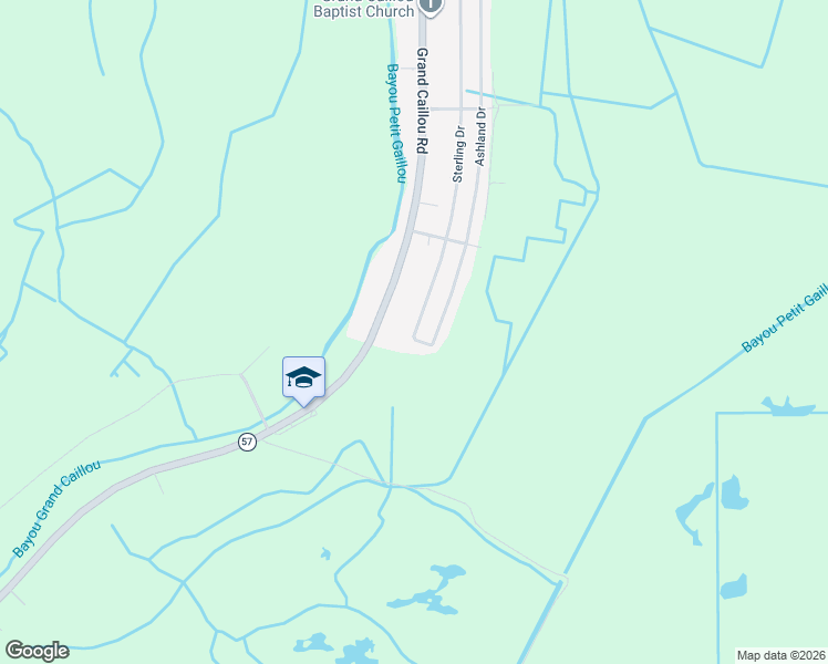 map of restaurants, bars, coffee shops, grocery stores, and more near 445 Sterling Drive in Houma