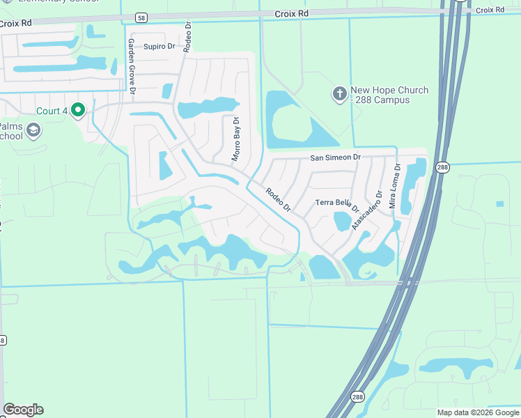 map of restaurants, bars, coffee shops, grocery stores, and more near 81 Rodeo Drive in Manvel