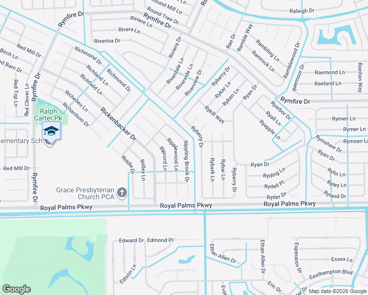 map of restaurants, bars, coffee shops, grocery stores, and more near 15 Ripplewood Lane in Palm Coast