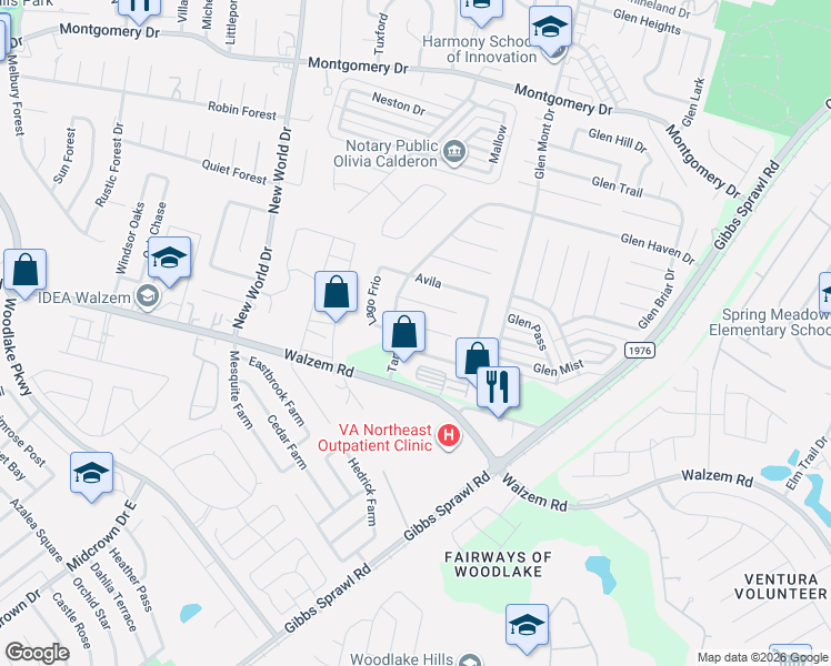 map of restaurants, bars, coffee shops, grocery stores, and more near 6823 Cerro Bajo in San Antonio