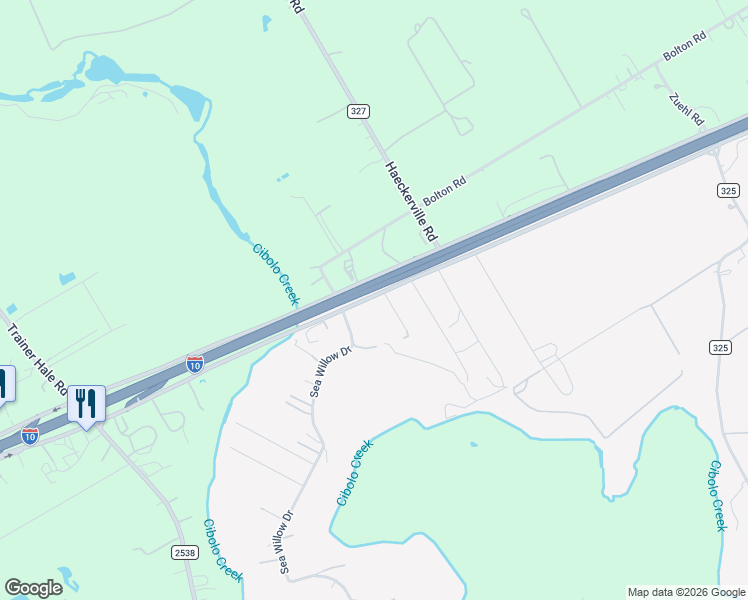 map of restaurants, bars, coffee shops, grocery stores, and more near 13636 Interstate 10 in Marion
