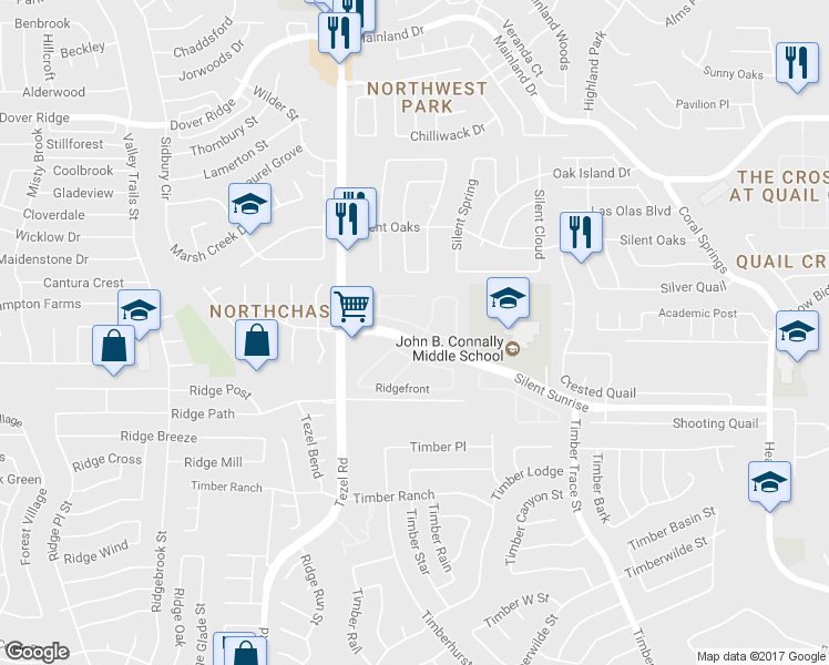 map of restaurants, bars, coffee shops, grocery stores, and more near 8806 Summer Trail in San Antonio