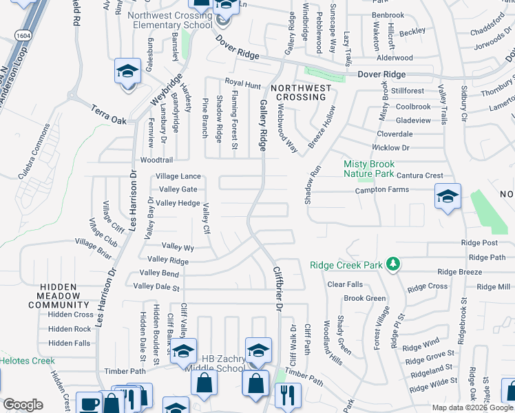 map of restaurants, bars, coffee shops, grocery stores, and more near 9158 Tree Village in San Antonio