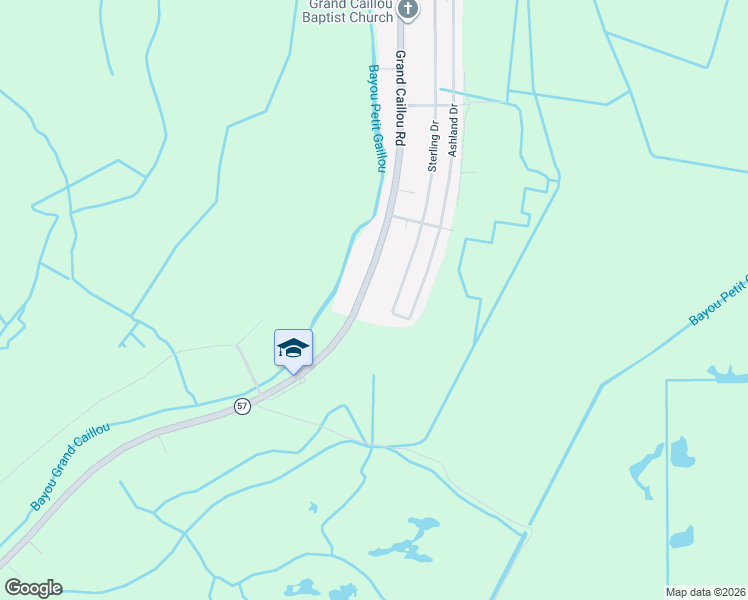 map of restaurants, bars, coffee shops, grocery stores, and more near 445 Sterling Drive in Houma