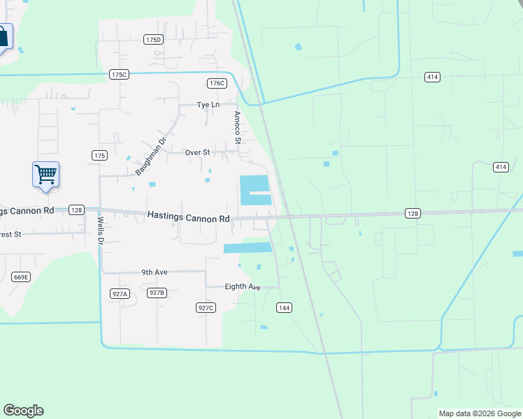 map of restaurants, bars, coffee shops, grocery stores, and more near 8235 County Road 128 in Alvin