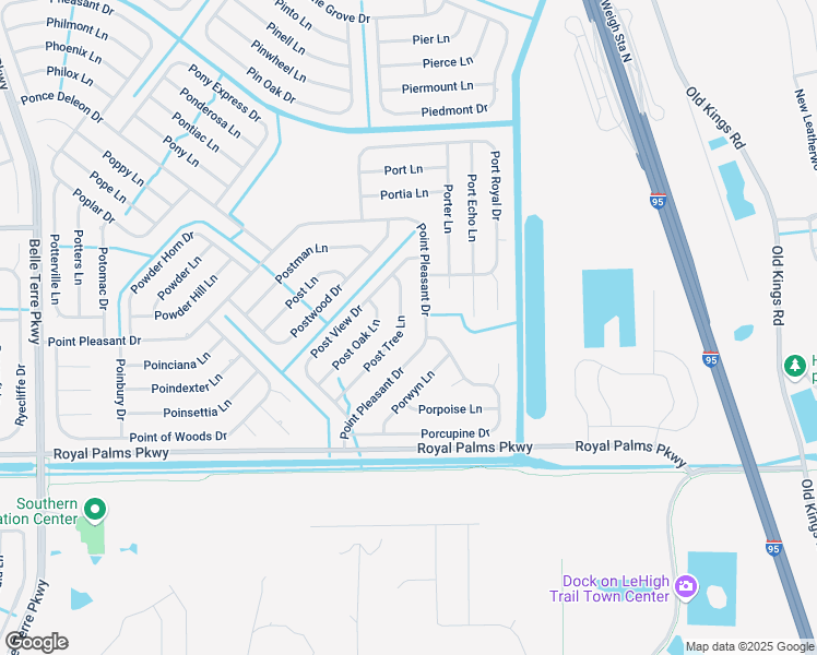 map of restaurants, bars, coffee shops, grocery stores, and more near 32 Post Tree Lane in Palm Coast