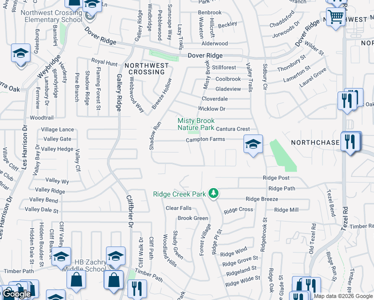 map of restaurants, bars, coffee shops, grocery stores, and more near 6919 Cactus Meadows in San Antonio