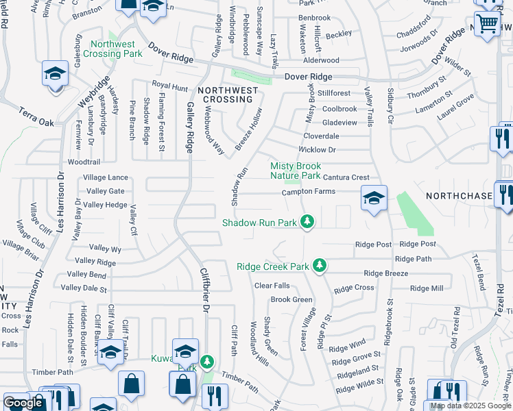 map of restaurants, bars, coffee shops, grocery stores, and more near 9635 Hillside Trail in San Antonio