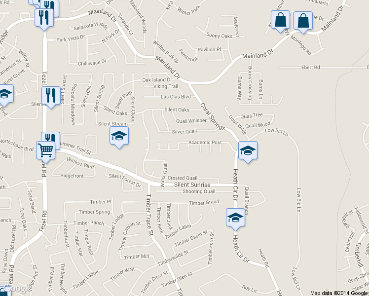 map of restaurants, bars, coffee shops, grocery stores, and more near 7222 Balcon Island in San Antonio