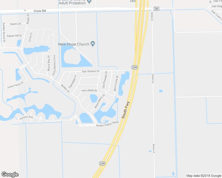 map of restaurants, bars, coffee shops, grocery stores, and more near 42 Atascadero Drive in Manvel