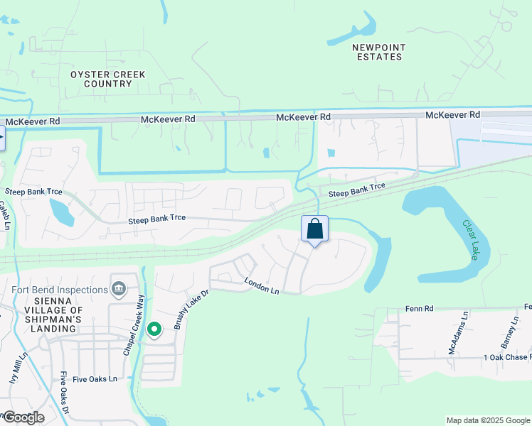 map of restaurants, bars, coffee shops, grocery stores, and more near 11018 South Auden Circle in Missouri City