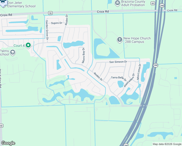 map of restaurants, bars, coffee shops, grocery stores, and more near 81 Rodeo Dr in Manvel