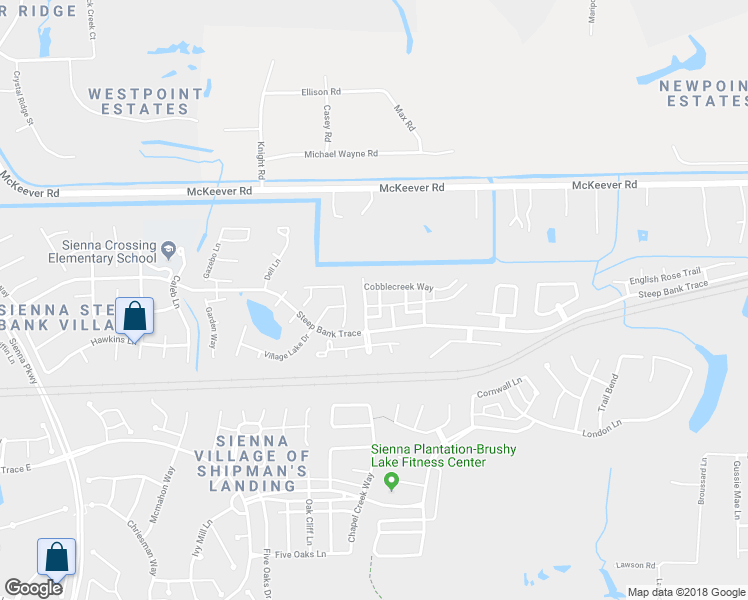 map of restaurants, bars, coffee shops, grocery stores, and more near 3951 Town Park Lane in Missouri City