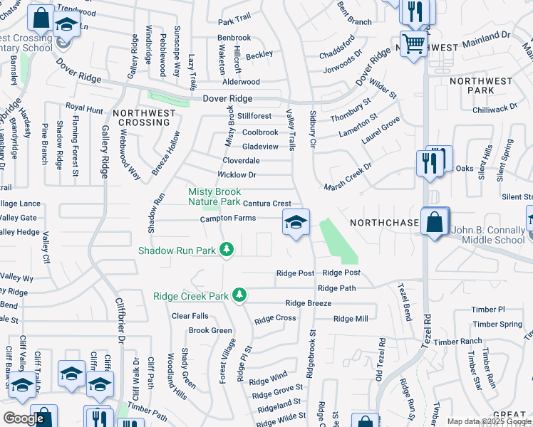 map of restaurants, bars, coffee shops, grocery stores, and more near 9535 Campton Farms in San Antonio