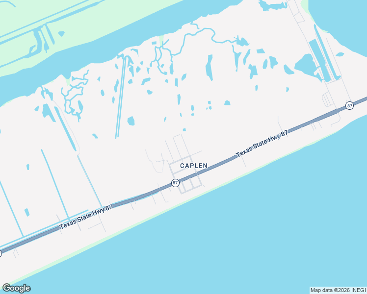 map of restaurants, bars, coffee shops, grocery stores, and more near Johnson Road in Bolivar Peninsula