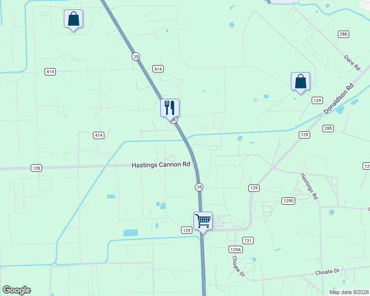 map of restaurants, bars, coffee shops, grocery stores, and more near 19021 Texas 35 in Alvin