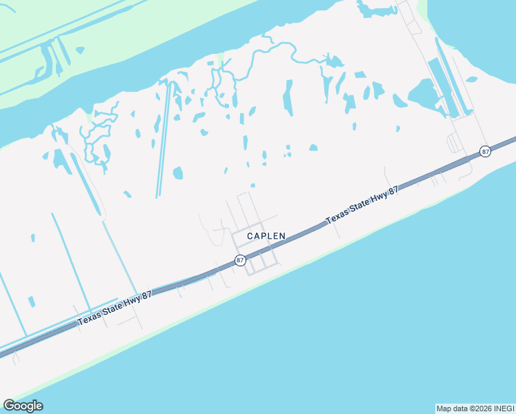 map of restaurants, bars, coffee shops, grocery stores, and more near Johnson Road in Bolivar Peninsula