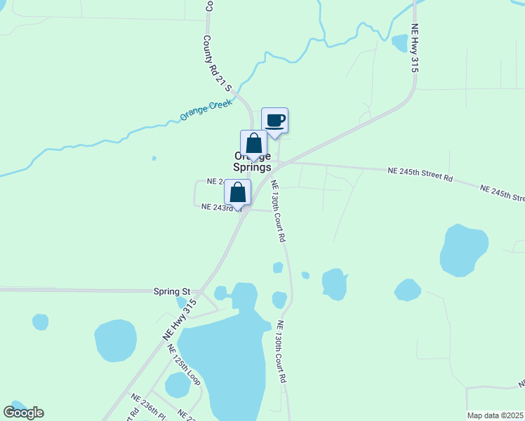 map of restaurants, bars, coffee shops, grocery stores, and more near Church Street in Marion County