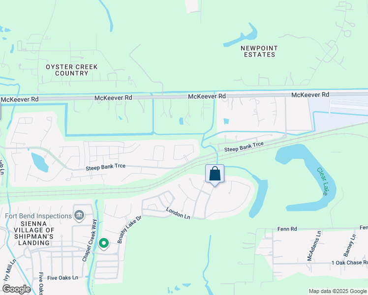 map of restaurants, bars, coffee shops, grocery stores, and more near 11022 N Auden Cir in Missouri City
