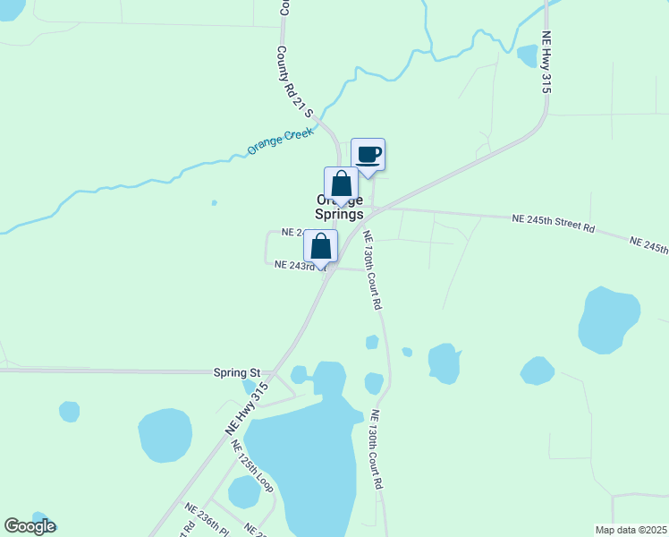 map of restaurants, bars, coffee shops, grocery stores, and more near Church Street in Marion County