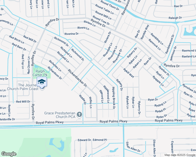 map of restaurants, bars, coffee shops, grocery stores, and more near 4 Ripple Place in Palm Coast